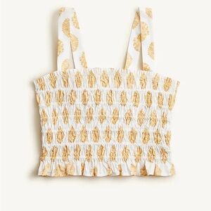 J.Crew Smocked Tube Top in Gathered Floral Print